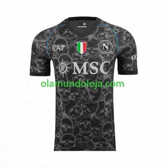 Camisola Napoli Halloween Homem Equipamento Primeiro 2023-2024 Manga Curta